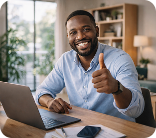 hero image showing happy client